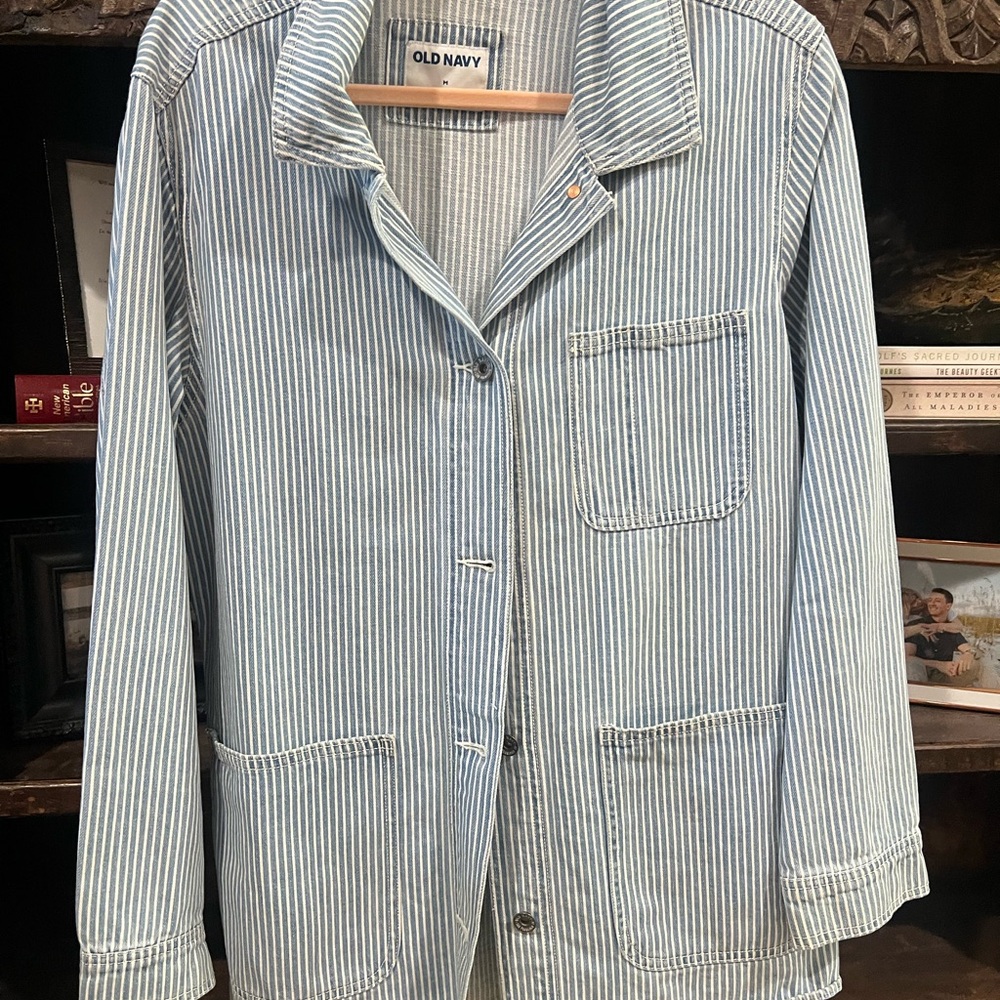 Old Navy Blue Striped Women's Jacket-